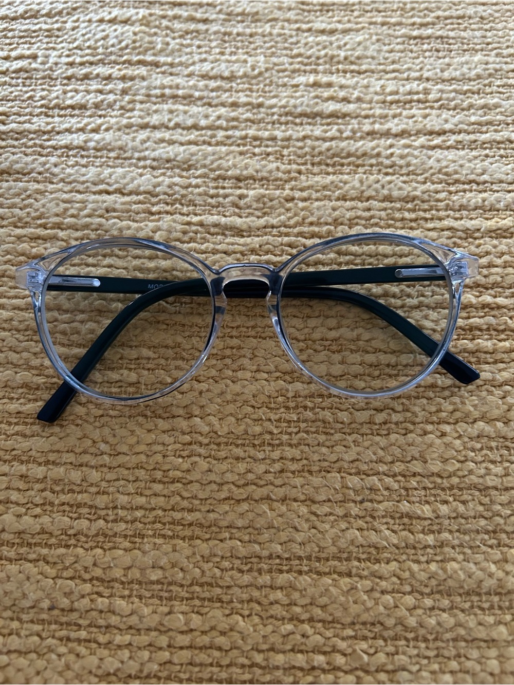 Clear Round Frame Glasses with Black